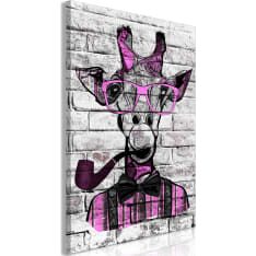 Artgeist Giraffe With Pipe  Vertical Pink taulu