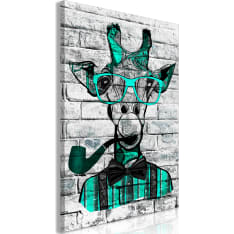 Artgeist Giraffe With Pipe  Vertical Green taulu