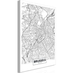 Artgeist Map Of Brussels  Vertical taulu