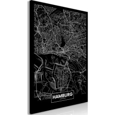 Artgeist Dark Map Of Hamburg  Vertical taulu