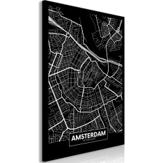 Artgeist Dark Map Of Amsterdam  Vertical taulu