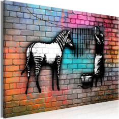 Artgeist Washing Zebra - Colourful Brick  Wide taulu