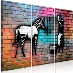 Artgeist Washing Zebra - Colourful Brick  taulusetti