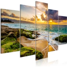 Canvas Print - Turquoise Sea (5 Parts) Wide