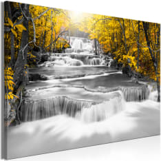 Artgeist Cascade of thoughts wide yellow of Thoughts taulu