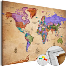 Artgeist Colourful Travels  Wide [Cork Map] korkkitaulu