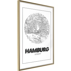 Poster - City Map: Hamburg (Round)