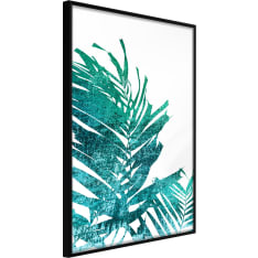 Artgeist Teal Palm On White Background juliste