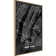 Artgeist City Map: New York (Dark) juliste