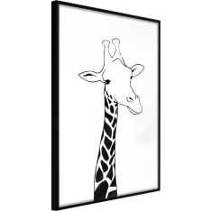 Artgeist Black And White Giraffe juliste