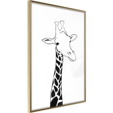 Artgeist Black And White Giraffe juliste