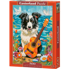 Castorland Collie, Guitar and the Sea 500p jigsaw puzzle