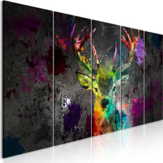 Artgeist Rainbow Deer (5 Parts) Narrow taulusetti