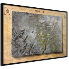 Artgeist Raised Relief Map: Munich juliste