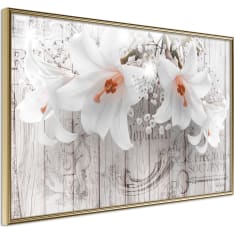 Artgeist Lilies On Wood juliste