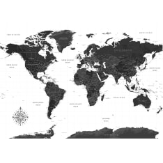 Artgeist Black and White Map itseliimautuva fototapetti
