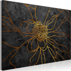 Artgeist Flower in Gold (1 Part) Wide taulu
