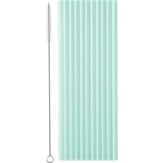 Reusable plastic straw with cleaning brush 23 cm 12 pcs/pack