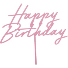 PartyDeco Happy Birthday akryyli kakunkoriste 16,5 x 18 cm
