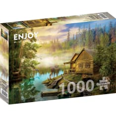 ENJOY A Log Cabin on the River 1000p palapeli