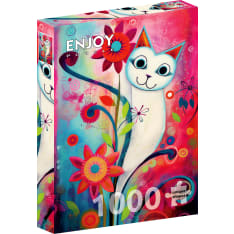 ENJOY A Happy White Cat 1000p puzzle