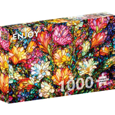 ENJOY Abstract Stained Glass Flower Garden 1000p palapeli
