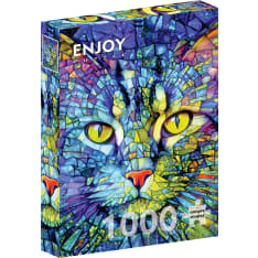 ENJOY Fiona the Stained Glass Cat 1000p palapeli