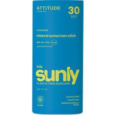 Attitude Lasten Tuoksuton SPF 30 60g aurinkopuikko