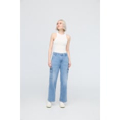 Duer Performance Denim Lite High Rise Cargo Pacific women's pants