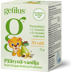 Gefilus C + D 30 kpl päärynä purutabletti