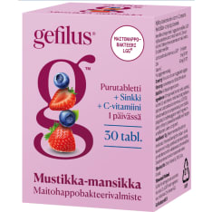 Gefilus C+Zn Mans.-mustikka puru 30 tabl. ravintolisä