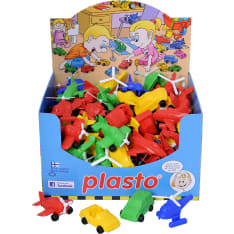 Plasto pikkuauto ja lentokone lajitelma