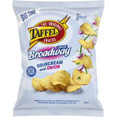 Taffel Big time Broadway less fat sourcream & onion 260g maustettu sipsi