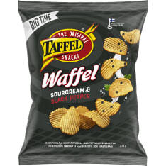 Taffel Waffel sourcream & black pepper flavoured chips 270g