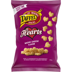 Taffel Good time Hearts Nacho cheese 115g maustettu maissisipsi