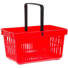 Shopping basket plastic red