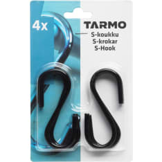 Tarmo 4 kpl musta metalli s-koukku