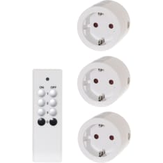 Tarmo IP20 3 pcs remote controlled sockets for indoor use