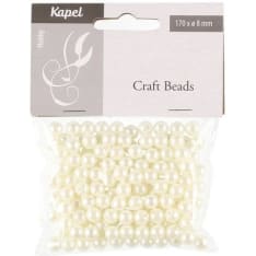 Kapel 8mm valkoiset askarteluhelmet
