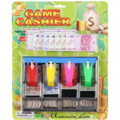 Play money in a cash box play set
