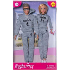 Fashion doll couple in hooded trousers
