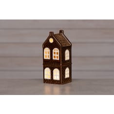 Finnlumor Århus 21 cm Ruskea talolyhty LED-valoilla