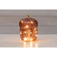 Finnlumor 16 cm Amarant Luumu lasi tammenterho LED-valoilla