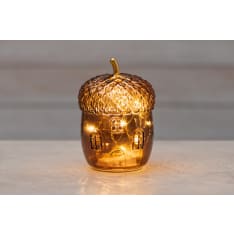 Finnlumor 16 cm ruskea lasi tammenterho LED-valoilla