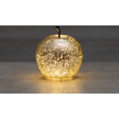 Finnlumor hopeoitu kulta 16 cm lasiomena LED-valoilla