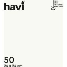 Havi valkoinen 50 kpl 24 cm lautasliina