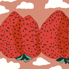 Marimekko Strawberry Mountains red 20 napkins