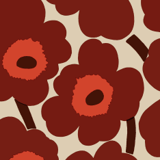 Marimekko Unikko punakerma lautasliina