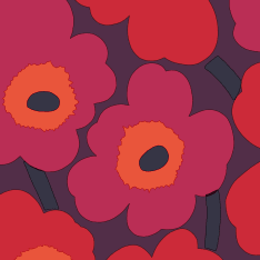 Marimekko Unikko punalila lautasliina