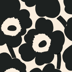 Marimekko Unikko musta lautasliina